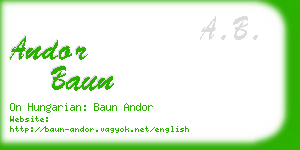 andor baun business card